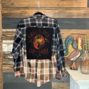 Rescued Flannel Distressed Shirt.